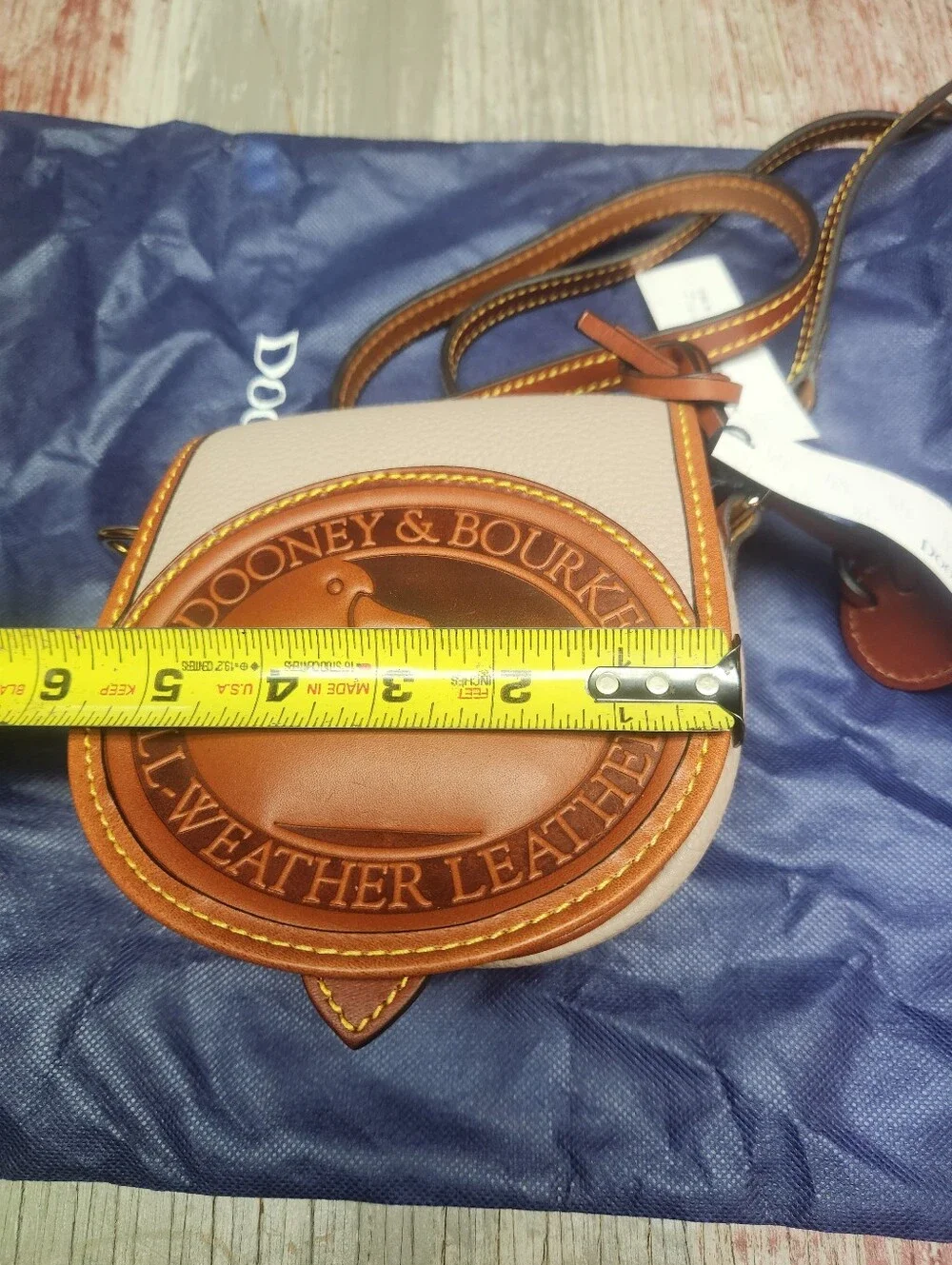 Dooney & Bourke All Weather Leather Duck Bag in Taupe NWT & Blue Dust Bag